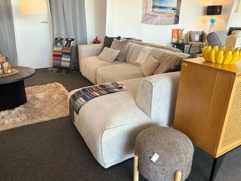 Ecksofa L-Form Plüsch Cord MIRABELL - Bild 3