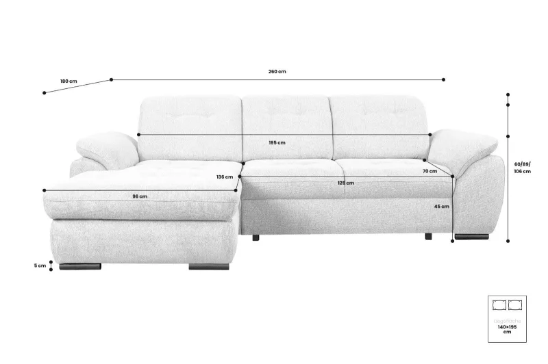 Ecksofa VENTURO mit Schlaffunktion - Bild 11