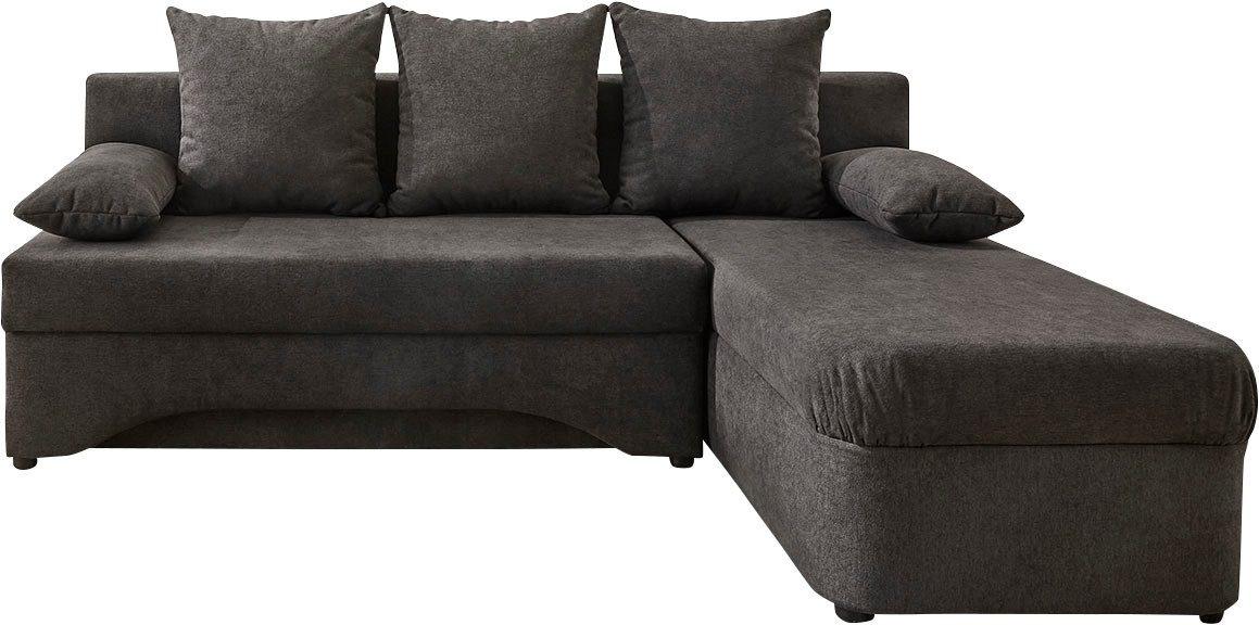 Ecksofa PAULINA mit Schlaffunktion, schwarz