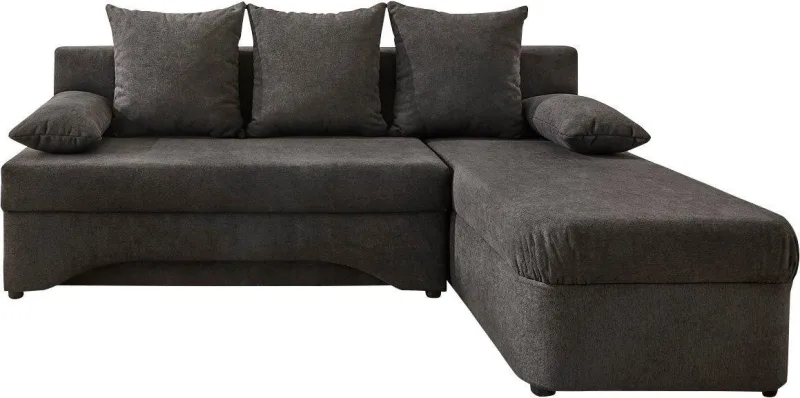 Ecksofa PAULINA mit Schlaffunktion, schwarz