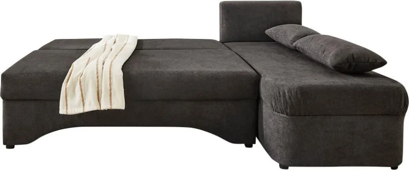 Ecksofa PAULINA mit Schlaffunktion, schwarz - Bild 2
