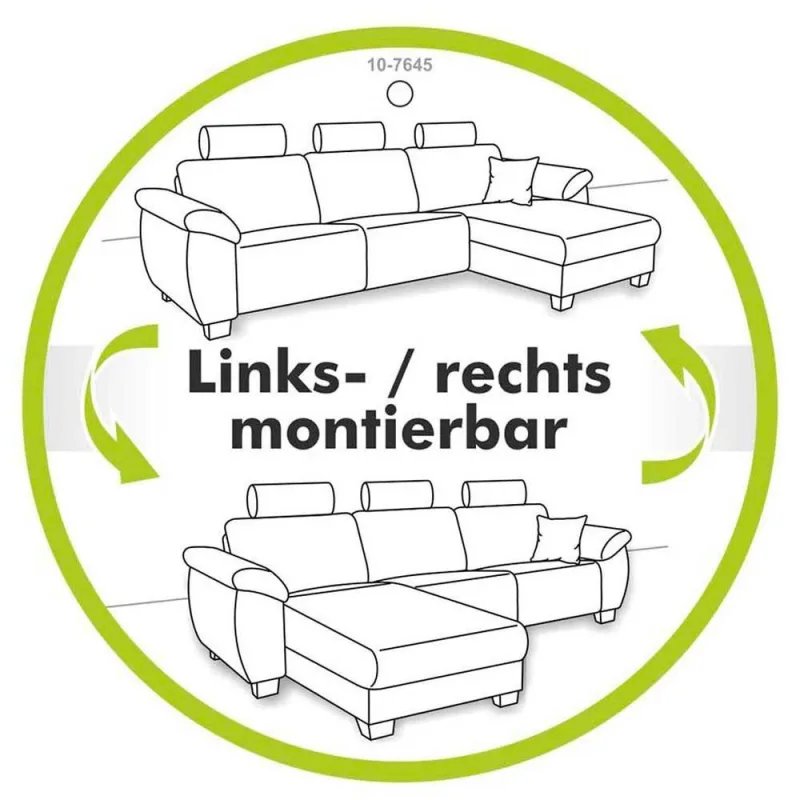Ecksofa PAULINA mit Schlaffunktion, schwarz - Bild 5