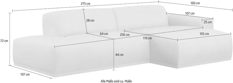 Ecksofa BELLA in Sand - Bild 5