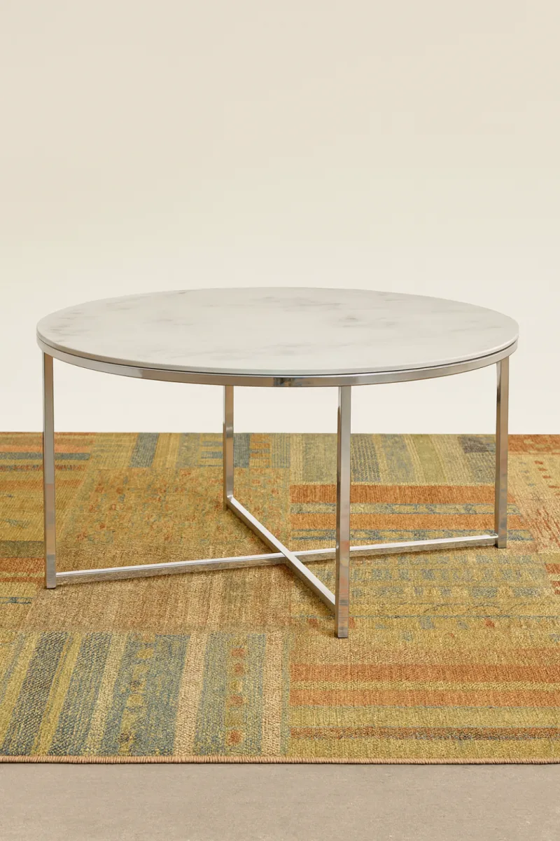 Runder Couchtisch Emma mit Glasplatte