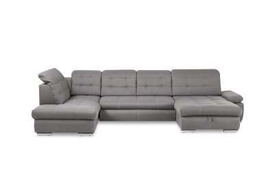 Schlafsofa CANDICE U-Form, grau-braun