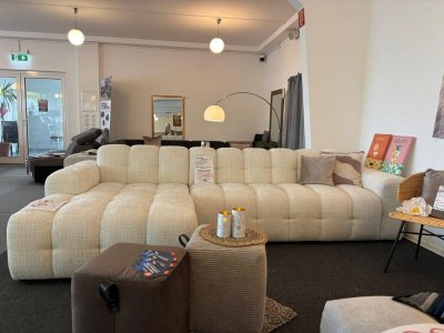 Ecksofa DIAMANTE in Weiß-Creme