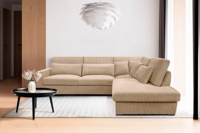 Ecksofa L-Form MELINDA in Beige