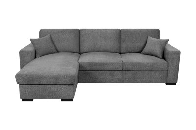 Schlafsofa BOUCLE GRANDI L-Form Hellgrau