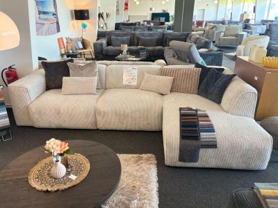 Ecksofa L-Form Plüsch Cord MIRABELL