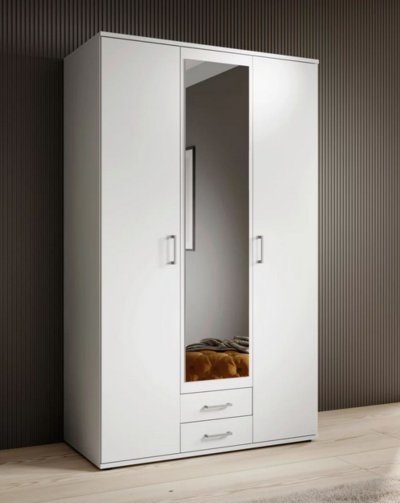 Kleiderschrank LEA mit Spiegel in Weiß