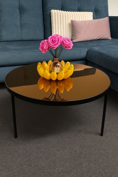 Runder Couchtisch LARA mit Glasplatte